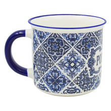 Load image into Gallery viewer, Blue Portugal Tile Azulejo Design Ceramic Coffee Mug, 14 oz.