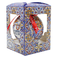Load image into Gallery viewer, Portugal Christmas Ornament with Azulejo-Style Design and Red Portugal Ribbon