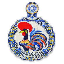 Load image into Gallery viewer, Portuguese Ceramic Decorative Serving Tray with Rooster & Azulejo Design