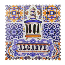 Load image into Gallery viewer, Algarve Themed Azulejo Pattern Wooden Coasters - Set of 6 with Holder