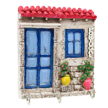 Load image into Gallery viewer, Portuguese House Key Holder – Decorative Wall Hook with Blue Door & Window Design