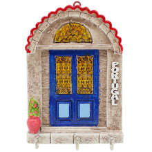 Load image into Gallery viewer, Portuguese Door Key Holder – Decorative Wall Hook with Blue Door Design