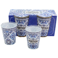 Load image into Gallery viewer, Portuguese Azulejo Shot Glass Set – Blue Tile Design, Set of 2