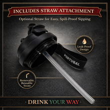 Load image into Gallery viewer, Portugal Stainless Steel Double Wall Vacuum Bottle – Barcelos Rooster & Crest Design Travel Mug with Carry Loop