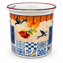 Load image into Gallery viewer, Portugal Window Cats & Swallows Ceramic Mug – 12 oz