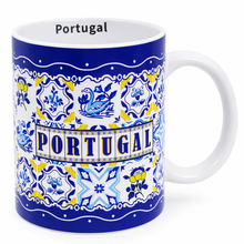 Load image into Gallery viewer, Portuguese Blue Azulejo Ceramic Coffee Mug – 12 oz Coffee & Tea Cup