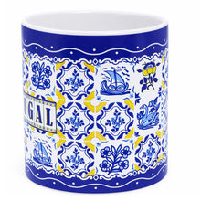 Load image into Gallery viewer, Portuguese Blue Azulejo Ceramic Coffee Mug – 12 oz Coffee & Tea Cup