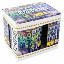 Load image into Gallery viewer, Portugal Watercolor Tram Ceramic Mug – 12 oz Coffee & Tea Cup
