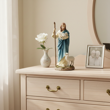 Load image into Gallery viewer, Jesus the Good Shepherd Statue – Holding Lamb with Shepherd’s Staff