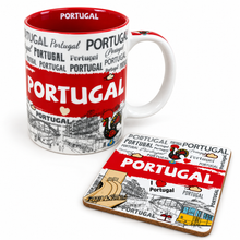 Load image into Gallery viewer, Portugal Ceramic Coffee Mug & Cork-Backed Coaster Gift Set, 10 oz