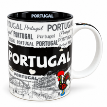 Load image into Gallery viewer, Portugal Ceramic Coffee Mug & Cork-Backed Coaster Gift Set, 10 oz – Black