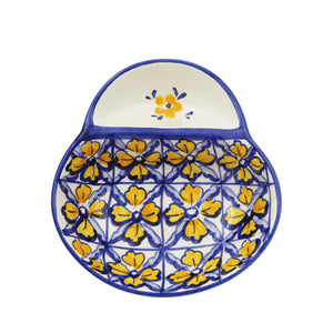 Hand-painted Decorative Ceramic Portuguese Azulejo Floral Small Olive Dish