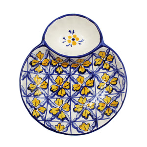 Hand-painted Decorative Ceramic Portuguese Azulejo Floral Large Olive Dish