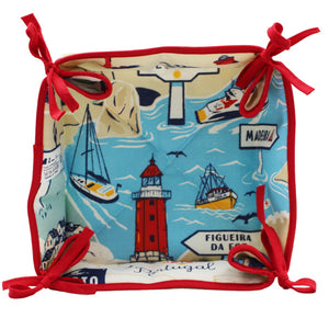 100% Portuguese Cities Landscapes Red Made in Portugal Bread Basket