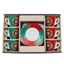 Load image into Gallery viewer, Portugal Themed Espresso Cup and Saucer Set, Set of 6
