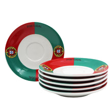 Load image into Gallery viewer, Portugal Themed Espresso Cup and Saucer Set, Set of 6