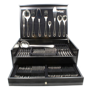 Dalper Paris 130-Piece Silverware Flatware Cutlery Stainless Steel 12 Person Set