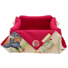 Load image into Gallery viewer, Farmhouse Rooster Tapestry Bread Basket – Rustic Kitchen Table Bread Holder