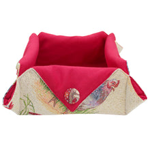 Load image into Gallery viewer, Farmhouse Rooster Tapestry Bread Basket – Rustic Kitchen Table Bread Holder