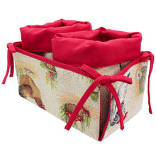 Load image into Gallery viewer, Farmhouse Rooster Tapestry Bread Basket Set – Bread & Breadstick Holder with Removable Baskets