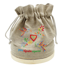 Load image into Gallery viewer, Traditional Portuguese Cotton and Linen Embroidered Decorative Sieve, Bread Basket