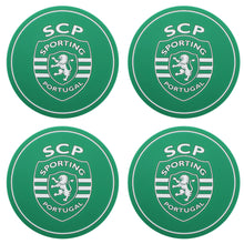Load image into Gallery viewer, Sporting CP SCP Portuguese Soccer Silicone Drinkware 4 Coasters and Corkscrew Set
