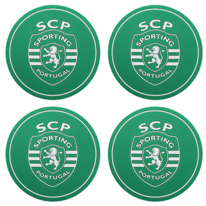 Sporting CP SCP Portuguese Soccer Silicone Drinkware 4 Coasters and Corkscrew Set