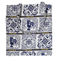 Load image into Gallery viewer, Traditional Portuguese Azulejos Tiles Themed Reusable Tote Bag