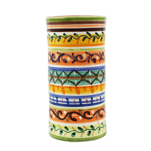 Hand-Painted Portuguese Pottery Clay Terracotta Utensil Holder