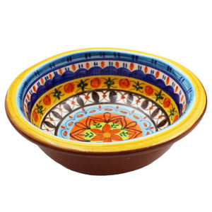 Hand-painted Portuguese Pottery Clay Terracotta Colorful Bowl