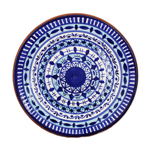 Hand-Painted Traditional Blue Riscas Decorative Wall Plate