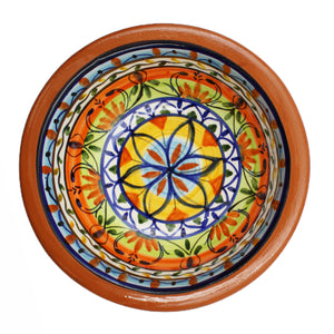 Hand-painted Portuguese Pottery Clay Terracotta Colorful Bowl