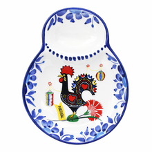 Load image into Gallery viewer, Portuguese Ceramic Olive Dish with Rooster Design & Pit Holder