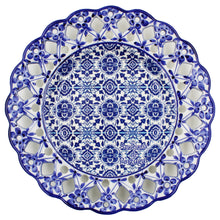 Load image into Gallery viewer, Hand-Painted Traditional Floral Blue Tile Azulejo 11&quot; Decorative Plate
