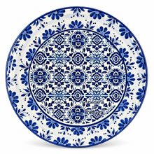 Load image into Gallery viewer, Hand-Painted Portuguese Ceramic Plate – Pinha Azul Design, 10.5"