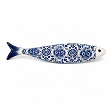 Load image into Gallery viewer, Portuguese Ceramic Sardine Wall Decor, Blue Azulejo Tile Design