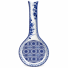 Load image into Gallery viewer, Hand-Painted Portuguese Ceramic Azulejo Spoon Rest – Pinha Azul Design, 10"