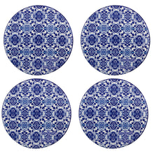Load image into Gallery viewer, Traditional Blue Tile Azulejo Ceramic Coasters with Cork Bottom, Set of 4