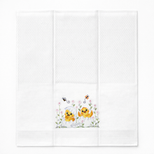Load image into Gallery viewer, Portuguese Embroidered Cotton Tea Towels – Set of 2, 100% Cotton (28" x 20.5") - Spring Chicks