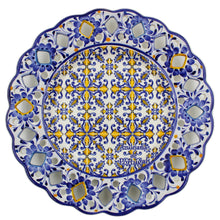 Load image into Gallery viewer, Hand-Painted Traditional Floral Blue and Yellow Tile Azulejo  11" Decorative Plate