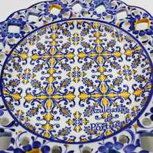 Load image into Gallery viewer, Hand-Painted Traditional Floral Blue and Yellow Tile Azulejo  11" Decorative Plate