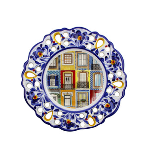 Hand-Painted Traditional Floral Portuguese Windows 6" Decorative Plate