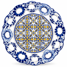 Load image into Gallery viewer, Hand-Painted Portuguese Ceramic Azulejo Plate – Yellow Design, 9.5"