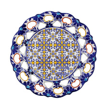 Load image into Gallery viewer, Hand-Painted Traditional Floral Blue and Yellow Tile Azulejo 9.5&quot; Decorative Plate
