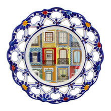 Load image into Gallery viewer, Hand-Painted Traditional Floral Portuguese Windows 9.5&quot; Decorative Plate
