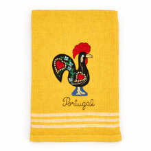 Load image into Gallery viewer, Portuguese Rooster Yellow Tea Towels – Set of 2, 100% Cotton Kitchen Towels (23.5" x 19.5")