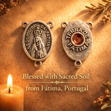 Load image into Gallery viewer, Our Lady of Fatima “Mae” Heart Bead Rosary – Cream Pearl Finish with Medallion & Crucifix, Made in Portugal