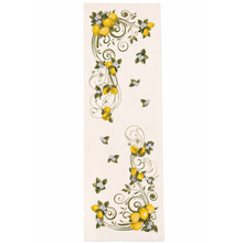 Load image into Gallery viewer, Portuguese Lemon Table Runner – Floral Citrus Design, Made in Portugal (53.5" x 17.5")