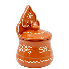 Load image into Gallery viewer, Portuguese Terracotta Salt Holder with Lid – Traditional Hand-Painted Design
