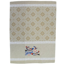 Load image into Gallery viewer, Traditional Portuguese Sardine White & Beige Cotton Kitchen Dish Towel, Set of 2